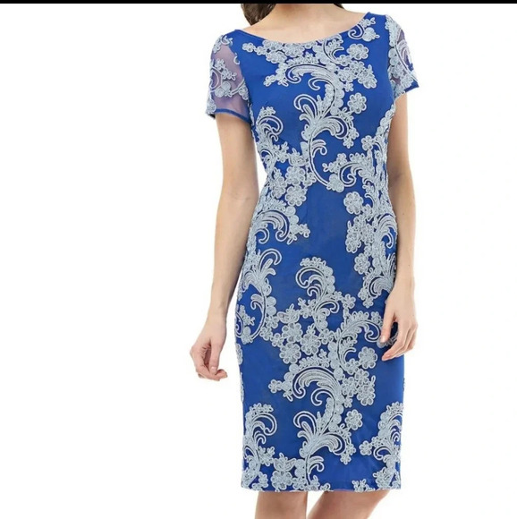 JS Collections Soutache Cocktail Sheath Dress.8 - Picture 4 of 11